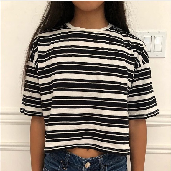 Forever 21 Stripped Crop Tee - Picture 1 of 3